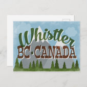 Carte Postale Whistler Canada Fun Retro Snowy Mountains (Devant / Derrière)