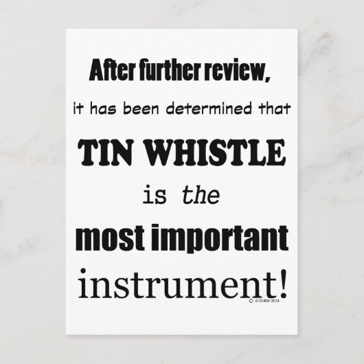 Carte Postale Whistler Tin Instrument le plus important (Devant)