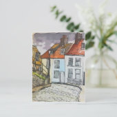 Carte Postale Whitby Steps Scarborough Peinture originale (Debout devant)