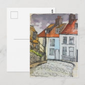 Carte Postale Whitby Steps Scarborough Peinture originale (Devant / Derrière)