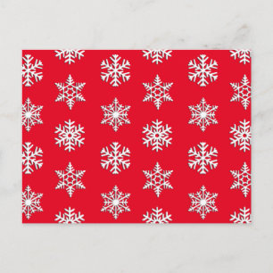 Carte Postale White 3-d snowflakes, Customizable Background