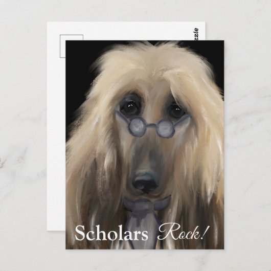 Carte Postale White Afghan Hound (Devant / Derrière)
