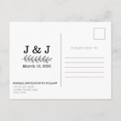 Carte Postale White bold Photo Collage dates Enregistrer la date (Dos)