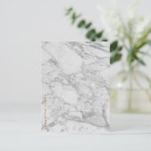 Carte Postale White Carrara Marble Gold Classic Personalised (Debout devant)
