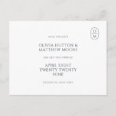 Carte Postale White | Chic Minimal Monogram Wedding  (Devant)