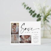 Carte Postale White Chic tendance Collage Mariage 3 Photos (Debout devant)