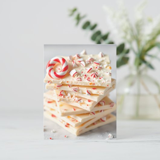 Carte Postale White Chocolate Candy Cane Peppermint Bark Recipe (Debout devant)