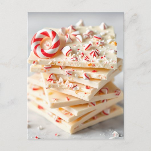 Carte Postale White Chocolate Candy Cane Peppermint Bark Recipe (Devant)