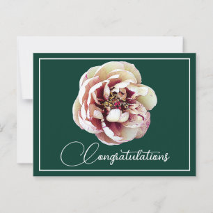 Carte Postale White Crimson Peony Green Contexte Félicitations