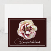 Carte Postale White Crimson Peony Wine fond de page Félicitation (Devant / Derrière)
