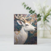 Carte Postale White Deer Beautfiul Imaginaire Art (Debout devant)