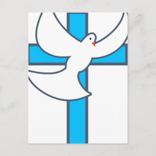 Carte Postale White Dove And Cross