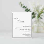 Carte Postale White Elegant Minimalist Wedding Save the Date (Debout devant)