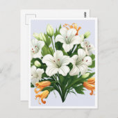 CARTE POSTALE WHITE FLOWERS #2 (Devant / Derrière)