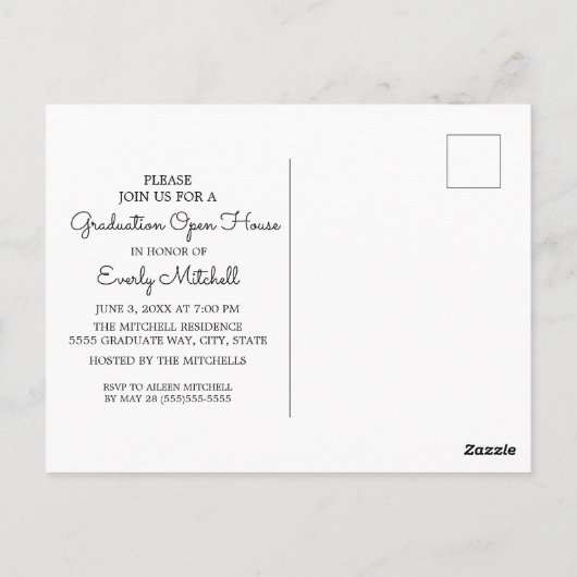 Carte Postale White Grad Party / Open House Photo (Dos)