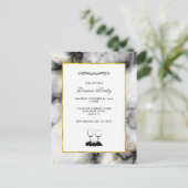 Carte Postale White Gray Marble with Gold Ribbon (Debout devant)