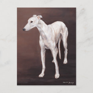 Carte postale White Greyhound Dog Art