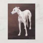 Carte postale White Greyhound Dog Art (Devant)
