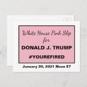 Carte Postale White House Pink Slip for Trump Resistance Frame (Devant / Derrière)