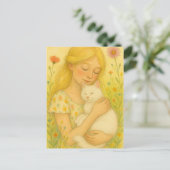 Carte Postale White Kitty Chat Maman (Debout devant)