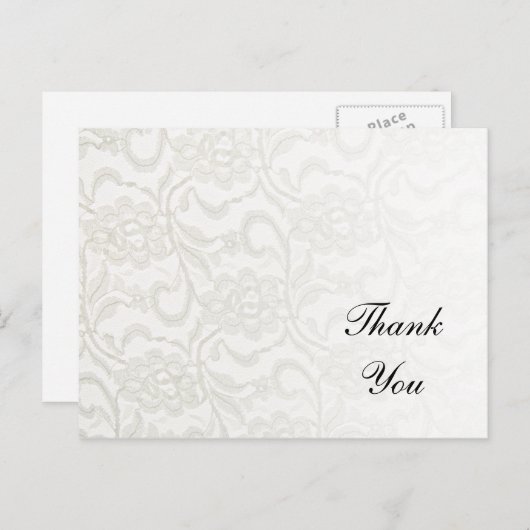 Carte Postale White Lace Merci note (Devant / Derrière)