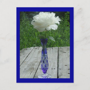 Carte Postale White Peony Blue César Crystal Tchèque Vase