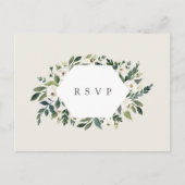 Carte Postale White Peony Floral Mariage Meice Choice RSVP (Devant)
