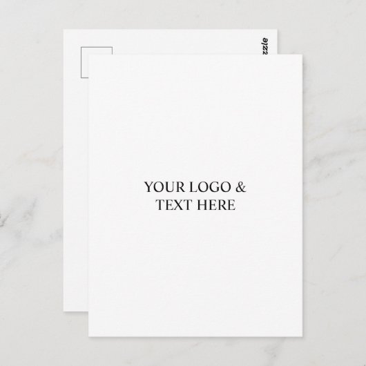 Carte Postale White Personalized – Your Logo & Text Here (Devant / Derrière)