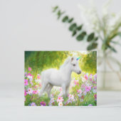 Carte Postale White Pony Unicorn (Debout devant)