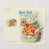 Carte Postale White Rabbit herald Best papa dans le monde CC1124 (Devant / Derrière)