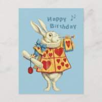 White Rabbit souffle la trompette Joyeux anniversa