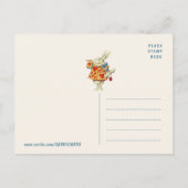 Carte Postale White Rabbit souffle la trompette Joyeux anniversa (Dos)