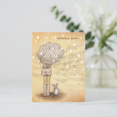 Carte Postale White Rain Symphony Missing You Custom Postcard (Debout devant)