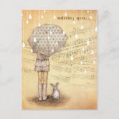 Carte Postale White Rain Symphony Missing You Custom Postcard (Devant)