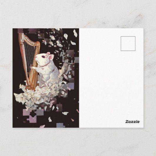 Carte Postale White Rat Fantasy Postcard – Elegant & Minimal (Dos)