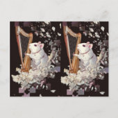 Carte Postale White Rat Fantasy Postcard – Elegant & Minimal (Devant)