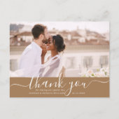 Carte Postale White Script Moderne Merci Mariage photo (Devant)