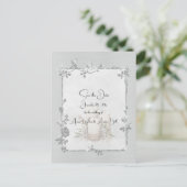 Carte Postale White Shiny Elegant Sparkly Save the Date (Debout devant)