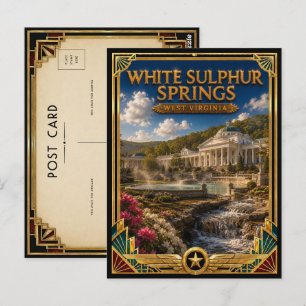 Carte Postale White Sulphur Springs Virginie-Occidentale Art Déc
