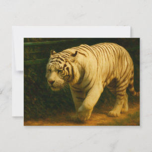 Carte Postale White Tiger Majesty - Stylisé Art de la faune