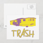 Carte Postale White Trailer Park Trash Pauvre Dumb Redneck (Devant / Derrière)