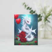 Carte Postale White Valentine Love Dragon (Debout devant)