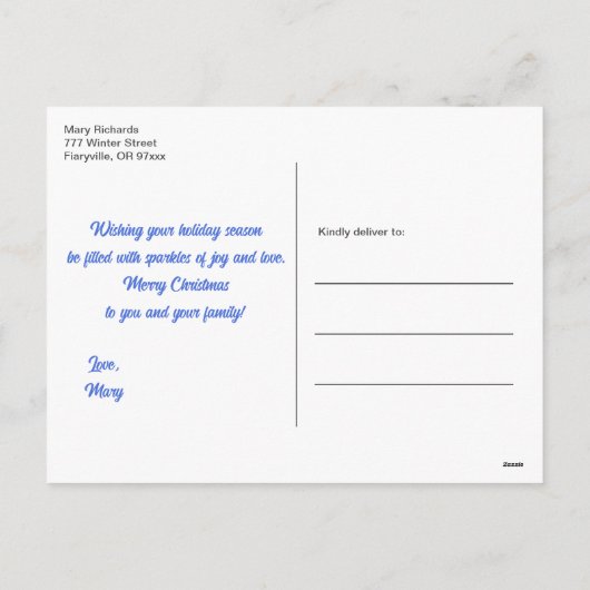 Carte postale White Winter Reindeer Stade (Dos)