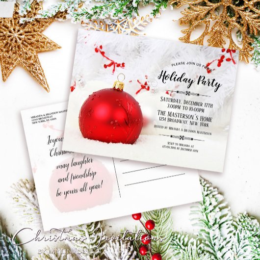 Carte Postale White Winter Wonderland Fête Invitation