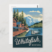 Carte Postale Whitefish Montana Vintage (Devant / Derrière)