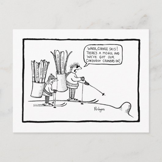 Carte Postale whoa changer de skis (Devant)