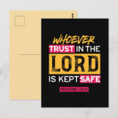 Carte Postale Whoever Trusts in the Lord Is Kept Safe Quote (Devant / Derrière)