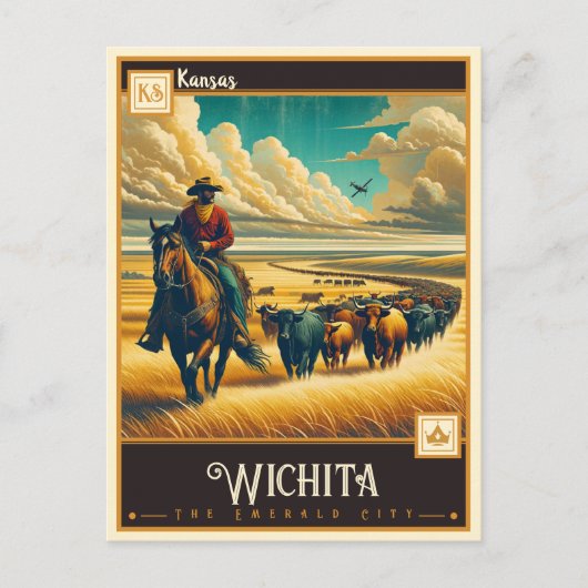Carte Postale Wichita, Kansas | VINTAGE (Devant)