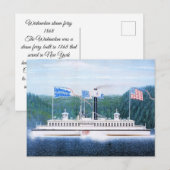 Carte Postale Wiehawken ferry à vapeur 1868 (Devant / Derrière)