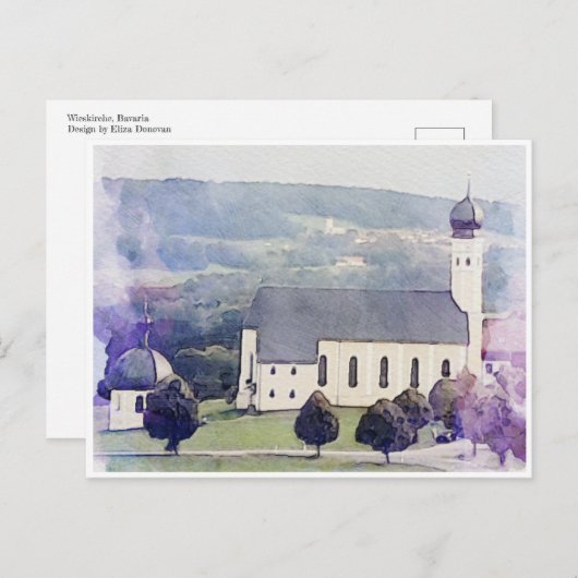 Carte postale Wieskirche, Bavière (Devant / Derrière)